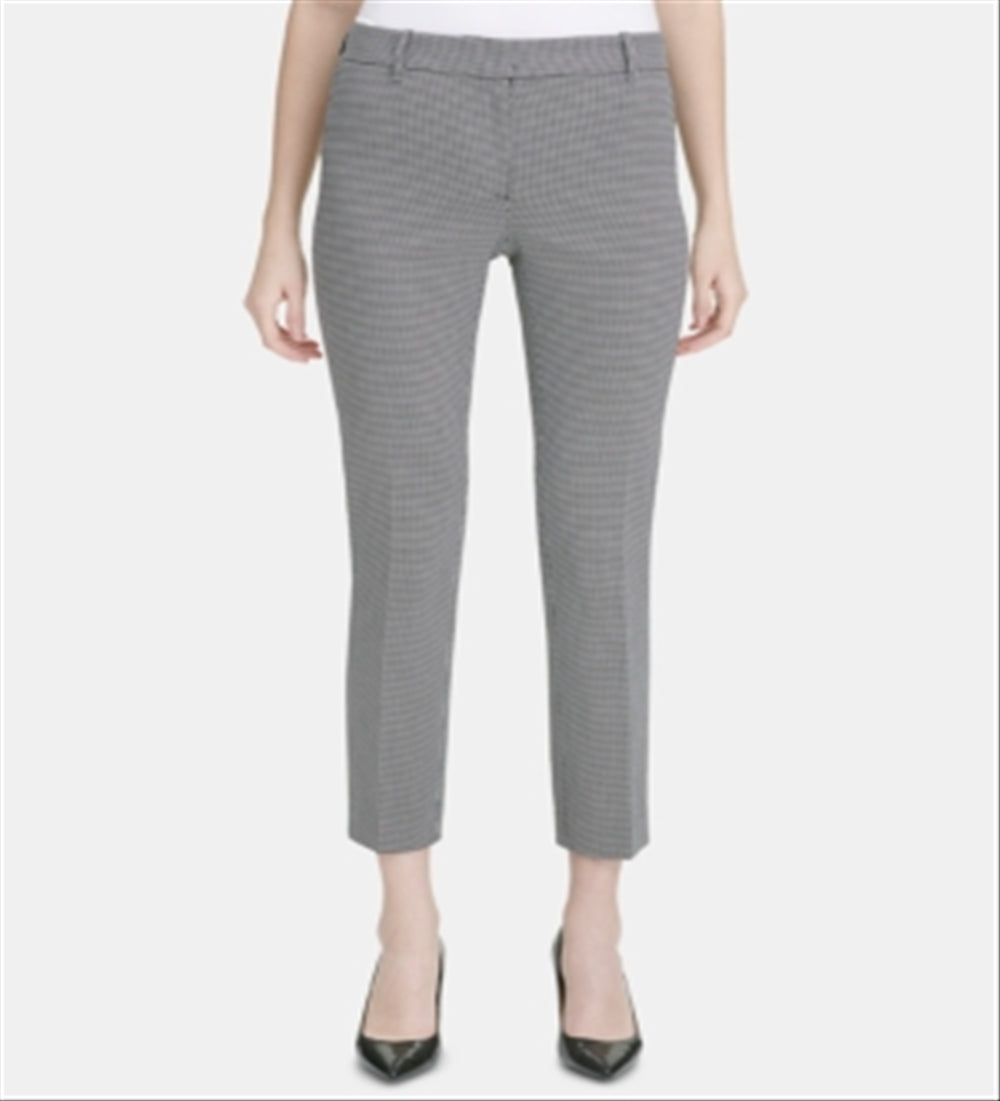 Calvin Klein Women's Square Print Ankle Pants Gray Size 6