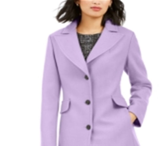 Kate Spade New York Women's Single Breasted Walker Coat Purple Size X-Large