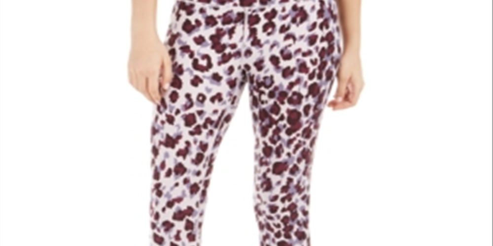 Calvin Klein Women's Leopard Print High Waist Leggings Red Size Large