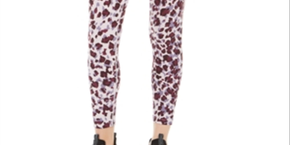 Calvin Klein Women's Leopard Print High Waist Leggings Red Size Large