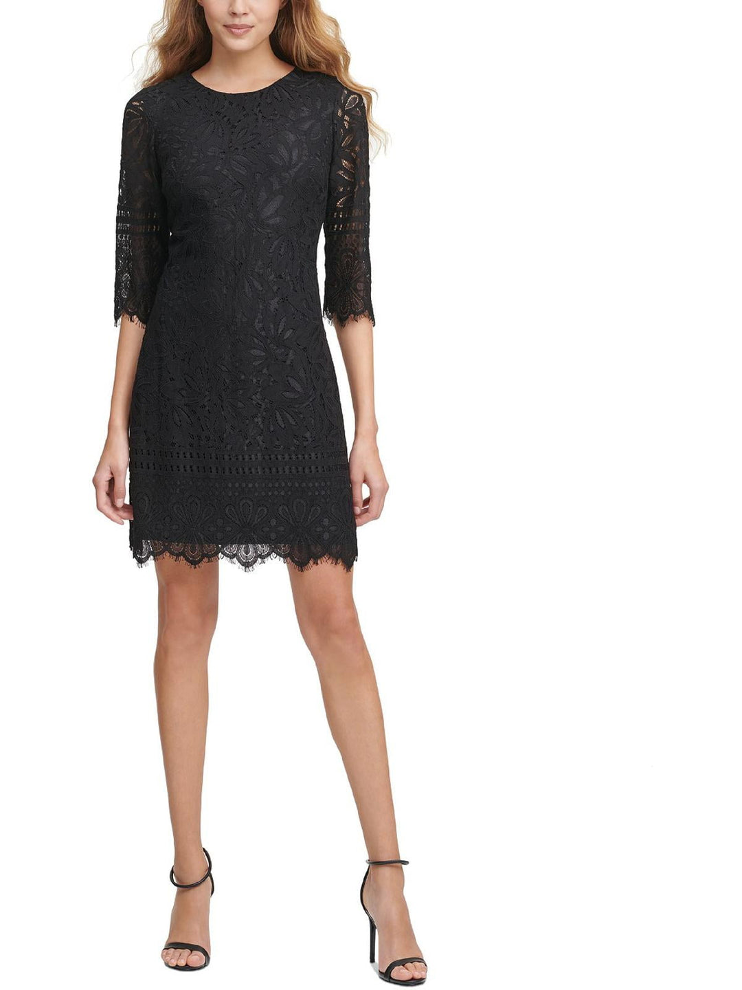 Kensie Women's Lace Sheath Dress Black Size 14