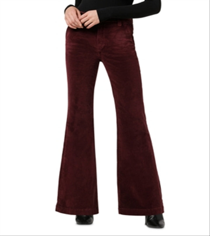 Joe's Jeans The Molly High Rise Flare Leg Pants Burgundy Size 25