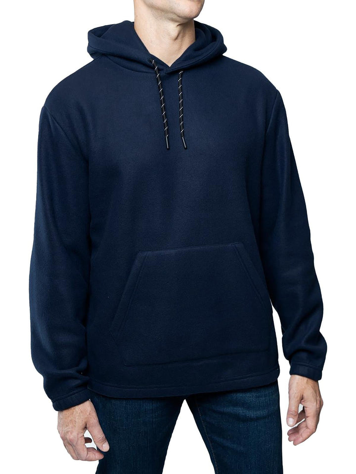 Lazer Men's Polar Fleece Pullover Hooded Sweatshirt Blue Size Small