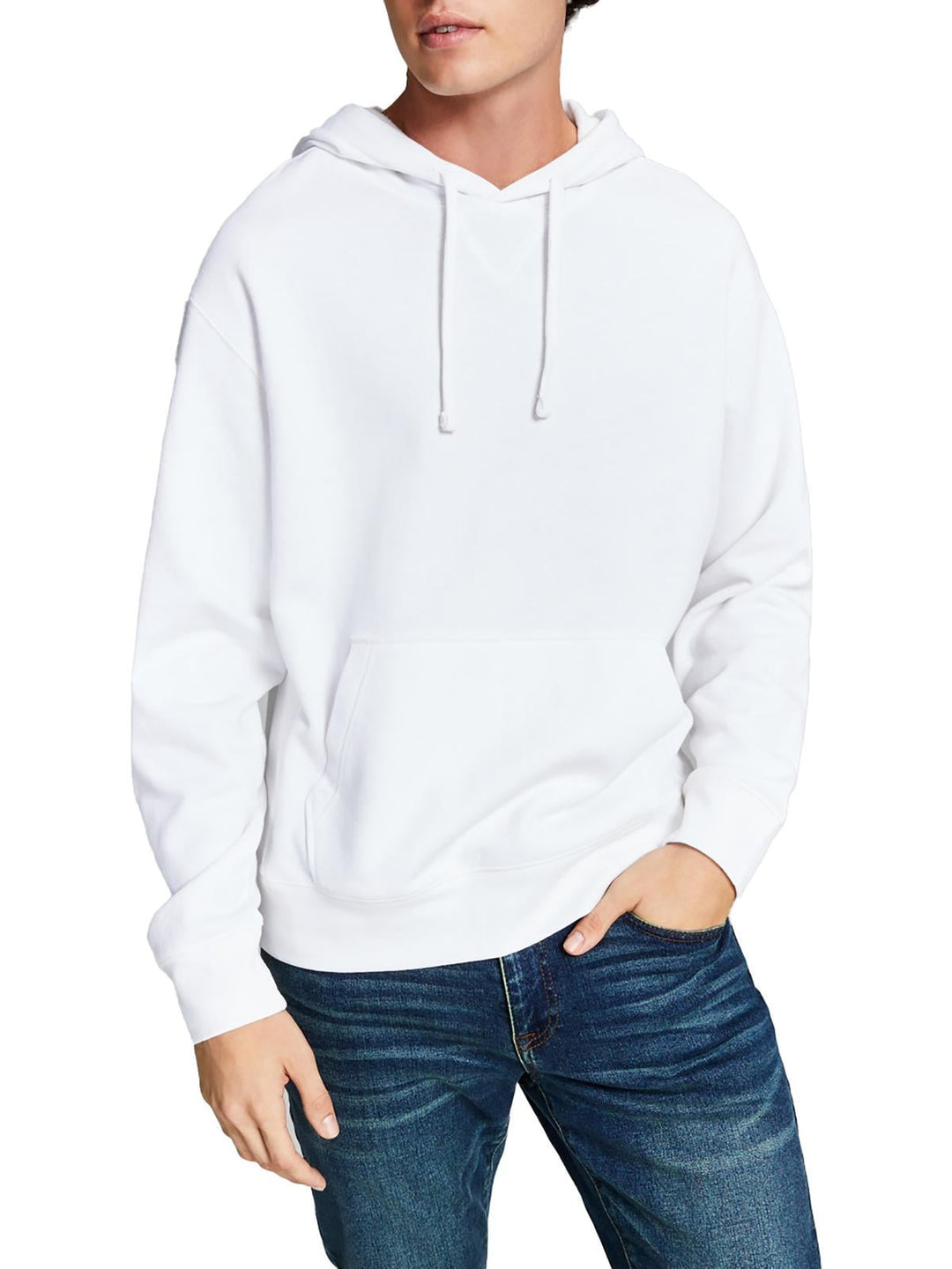 And Now This Men's Fleece Pullover Hoodie White Size Small