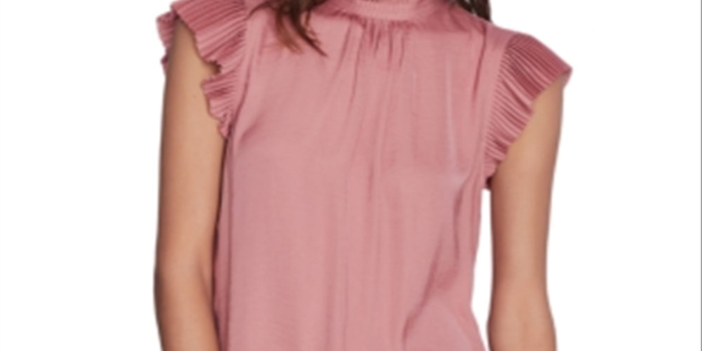 1.STATE Women's Pleated Sleeve Top Pink Size Small