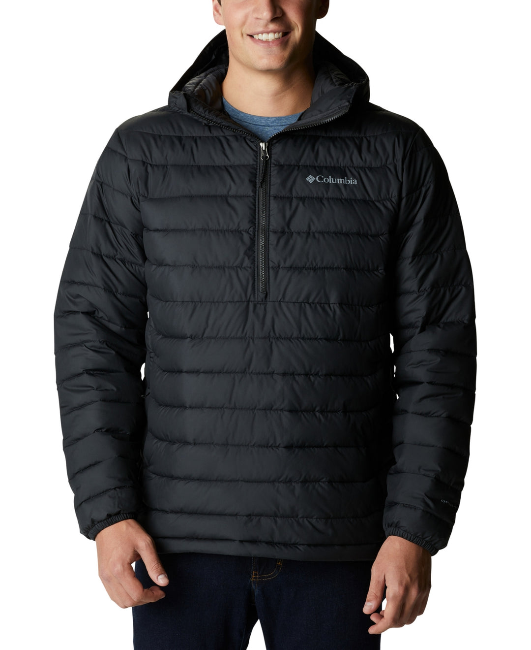 Columbia Men's Powder Lite Water Resistant Quilted Puffer Anorak Black Size Small