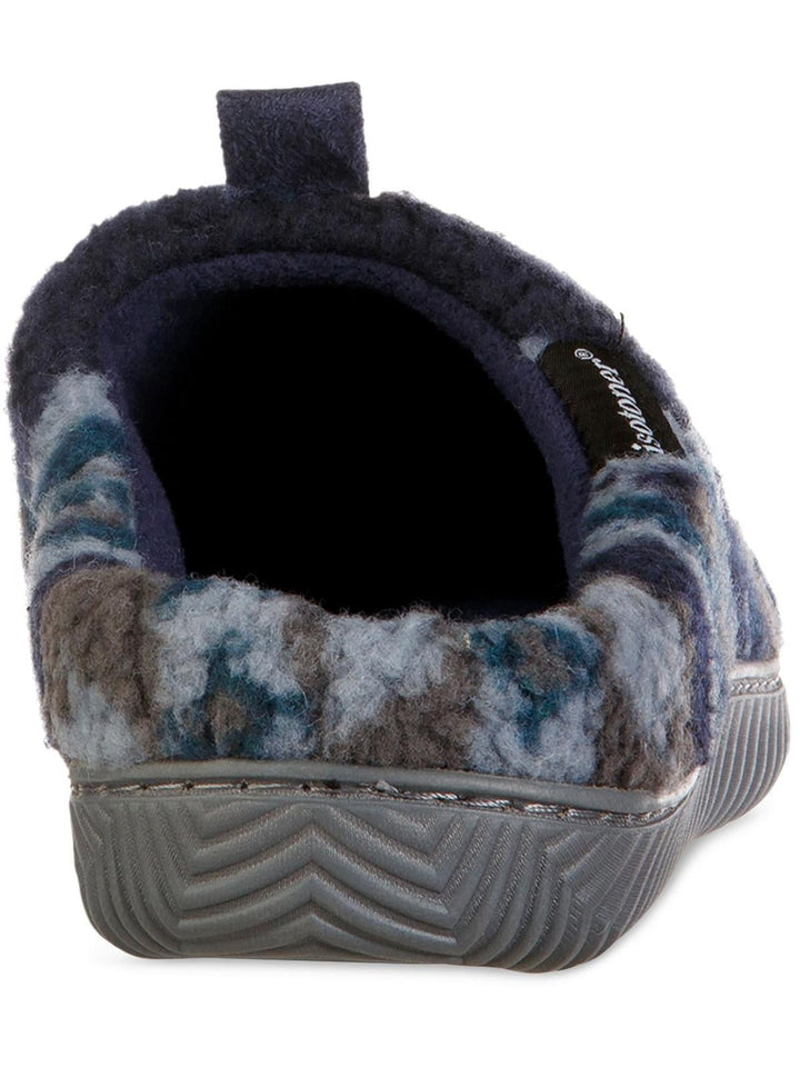 Isotoner Men's Fairisle Hoodback Slipper Blue