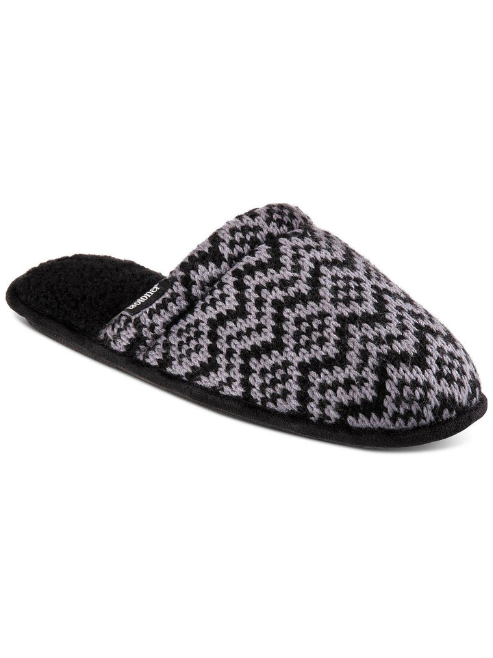 Isotoner Men's Wallace Fair Isle Clog Slippers Black