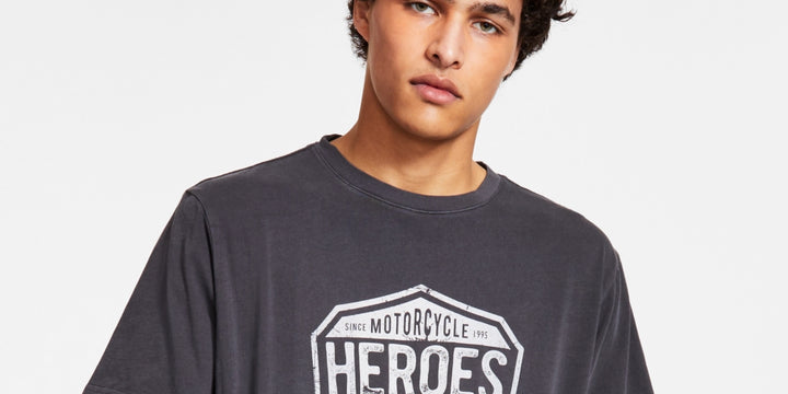 Heroes Motors Men's Logo Graphic T-Shirt Gray Size X-Large