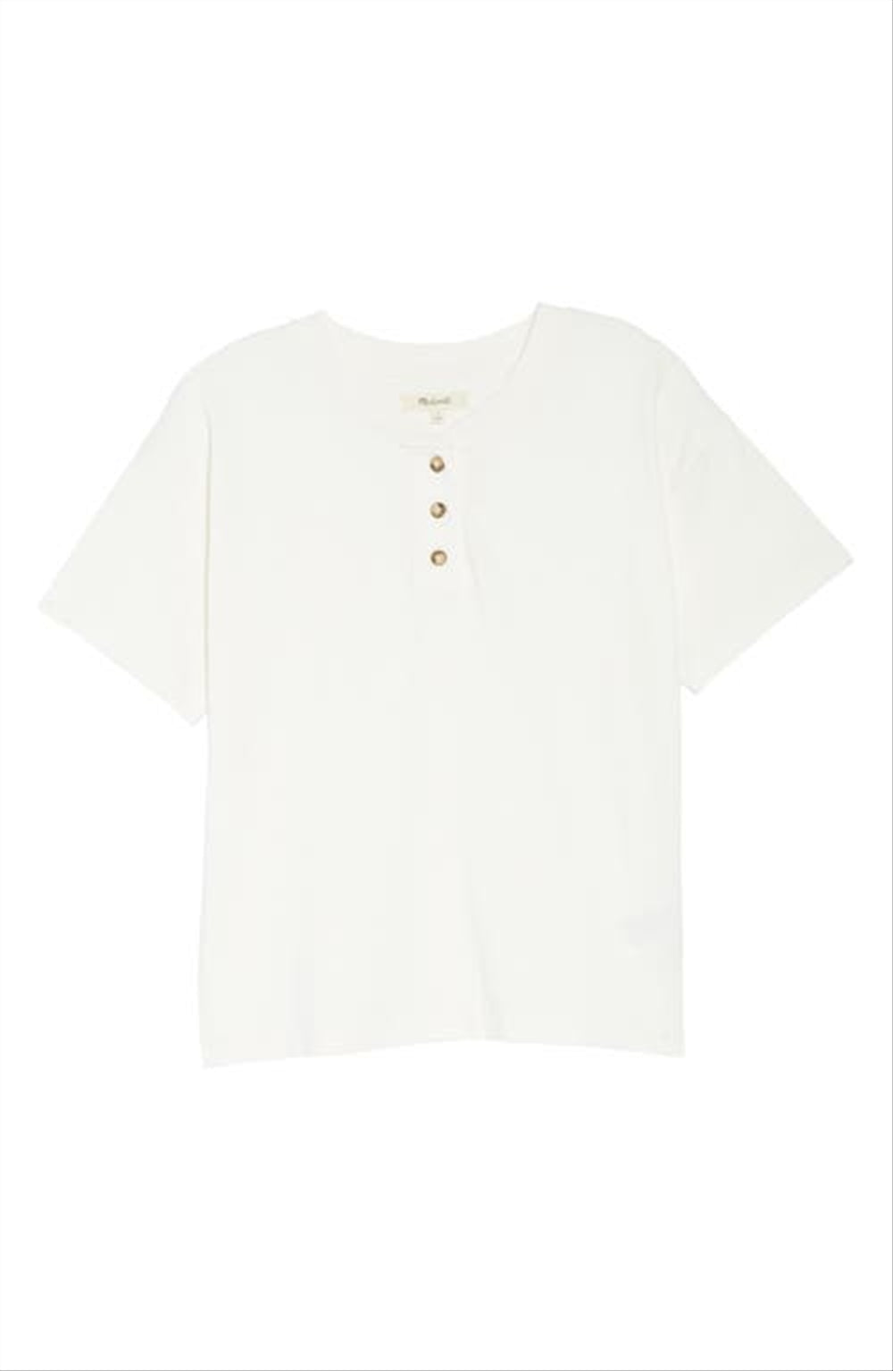 Madewell Parkview Henley Tee in Lighthouse Blue Size Large