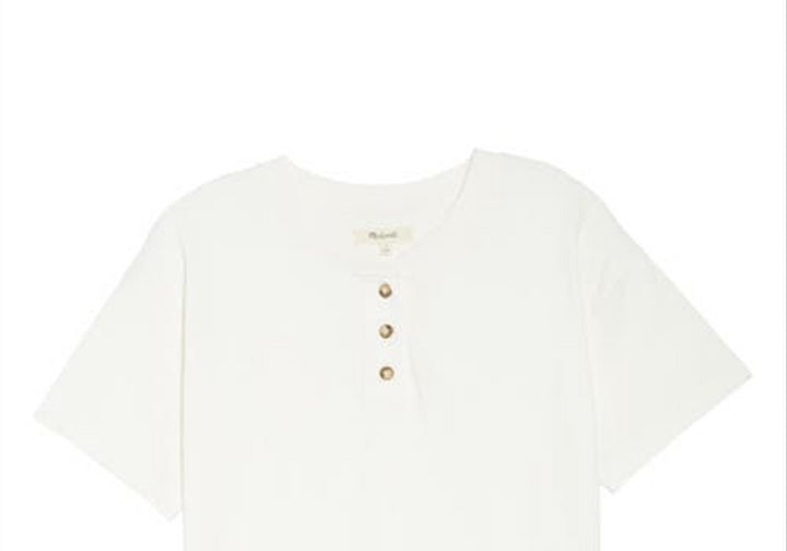 Madewell Parkview Henley Tee in Lighthouse Blue Size Large