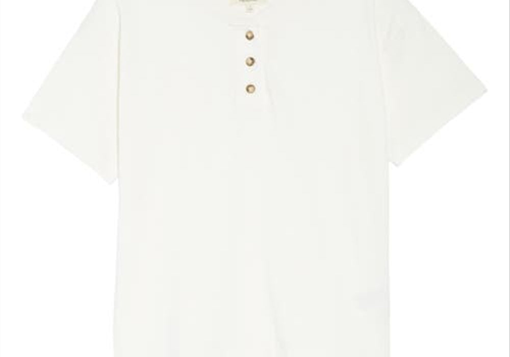 Madewell Parkview Henley Tee in Lighthouse Blue Size Large