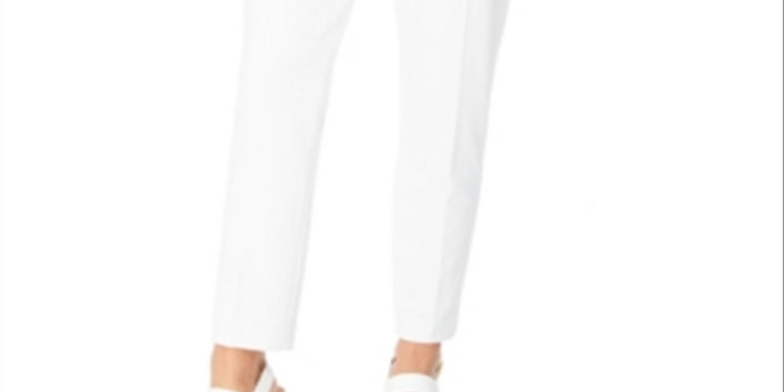 Calvin Klein Women's Pleated Waist Slim Fit Dress Pants White Size 4