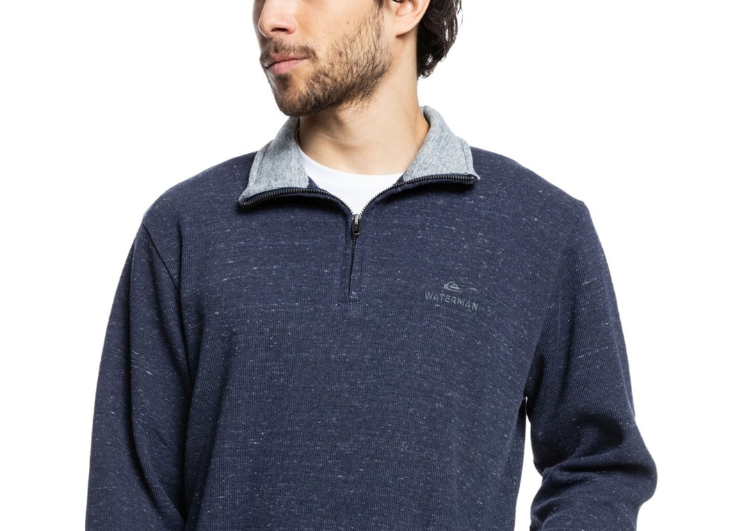 Quiksilver Men's 1/4 Zip Mock Neck Sweatshirt Blue Size Small