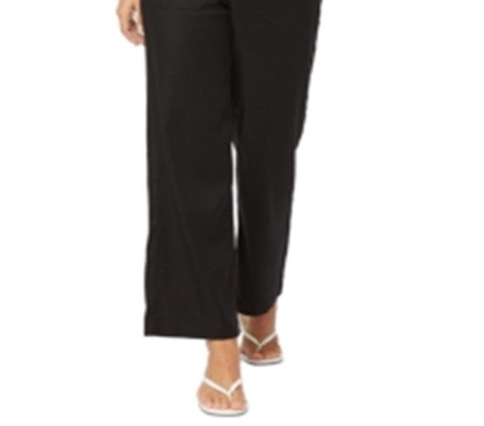 NYDJ Women's The Trouser Linen Blend Pants Black Size 2