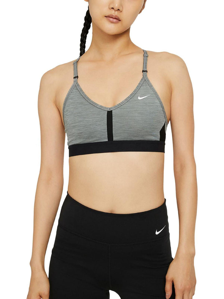 Nike Indy Mesh Inset Sports Bra in Smoke Grey/Pure Size Small