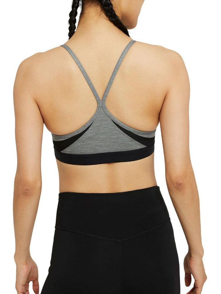 Nike Indy Mesh Inset Sports Bra in Smoke Grey/Pure Size Small