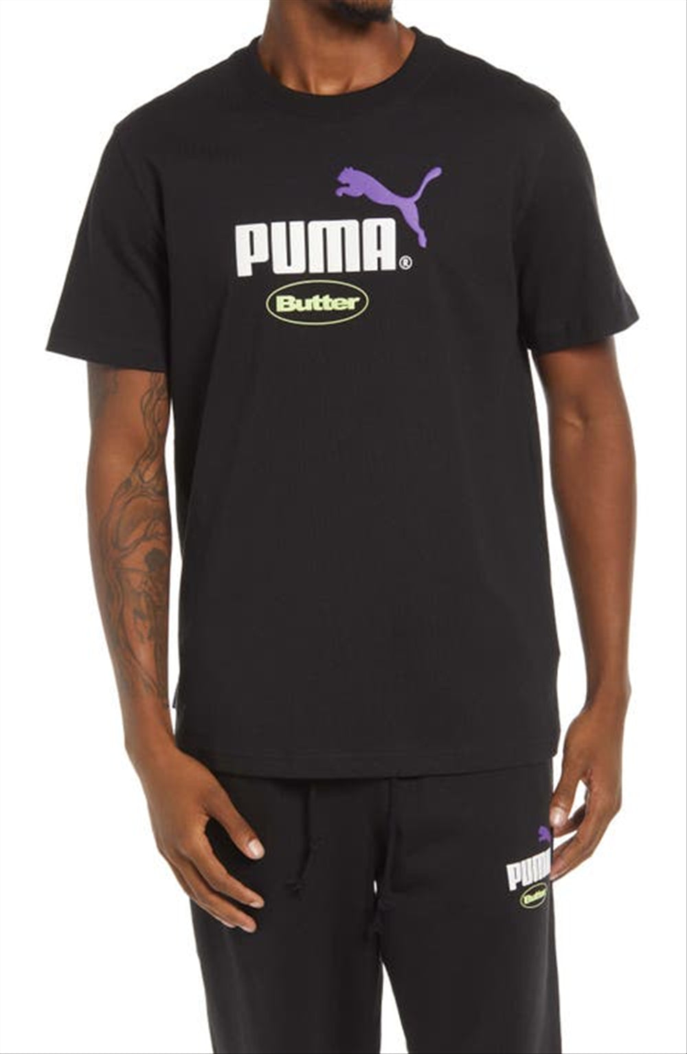 PUMA x Butter Goods Logo Graphic Tee in Puma Black Size Small