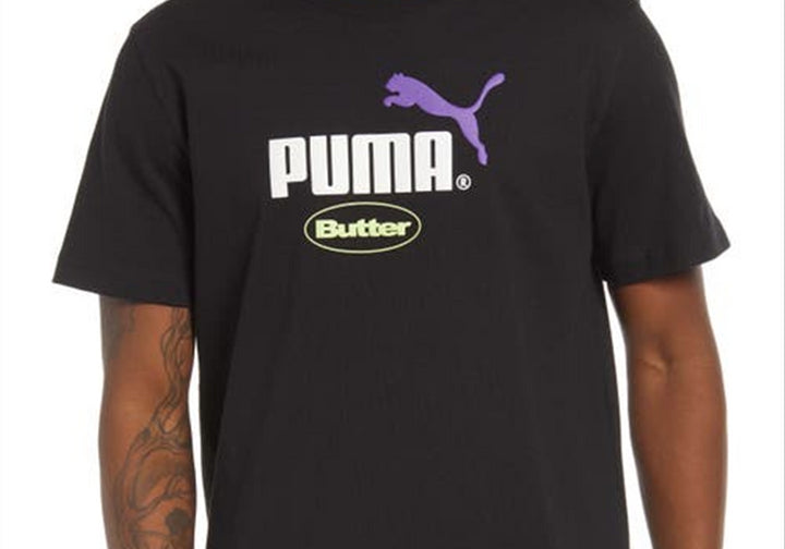 PUMA x Butter Goods Logo Graphic Tee in Puma Black Size Small