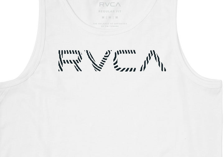 RVCA Men's Radar Tank Screen T-shirt White Size 2XL