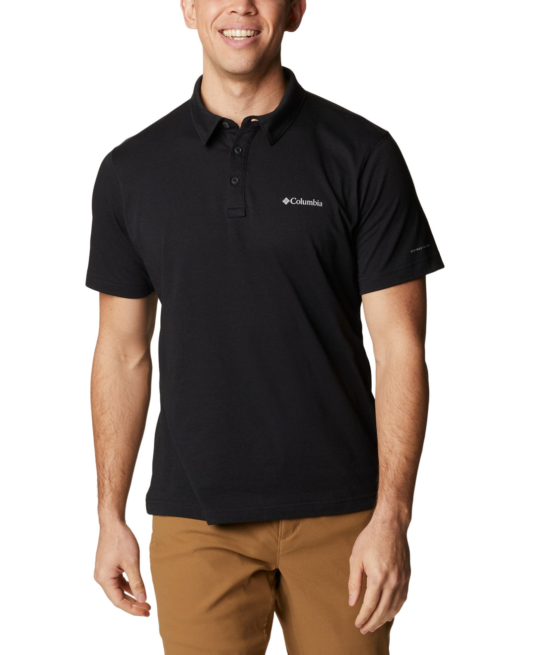 Columbia Men's Thistletown Hills Logo Print Tech Polo Shirt Black Size Large