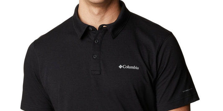 Columbia Men's Thistletown Hills Logo Print Tech Polo Shirt Black Size Large