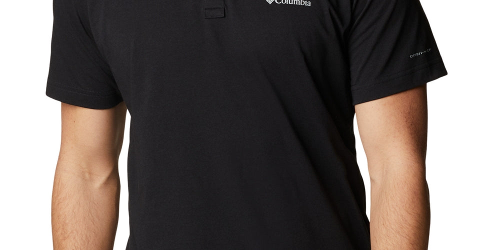 Columbia Men's Thistletown Hills Logo Print Tech Polo Shirt Black Size Large