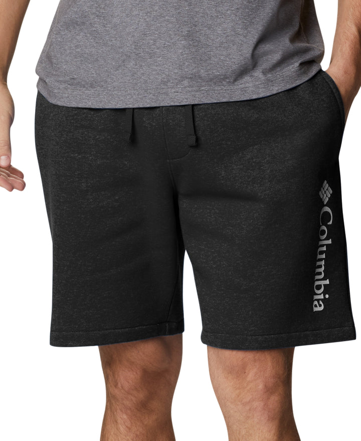 Columbia Men's Trek Relaxed Fit Stretch Logo Print Fleece Shorts Black Size Large