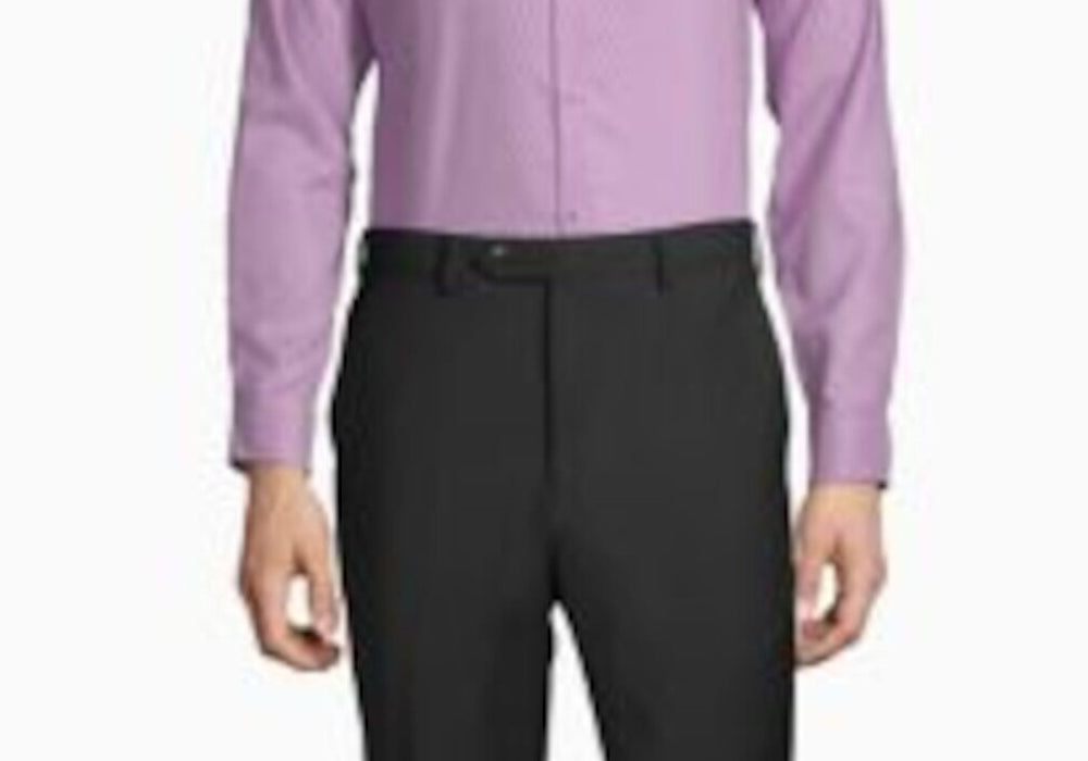 Calvin Klein Mens Slim-Fit Solid Dress Shirt Berry Red Size 17.5 36-37