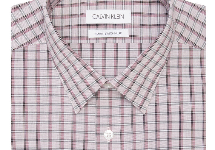 Calvin Klein Men's Logo Slim Fit Dress Shirt Online Exclusive Red Size 17.5X32-33