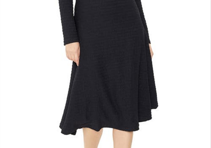 LIKELY Eila Cutout Waist Long Sleeve Dress in Black