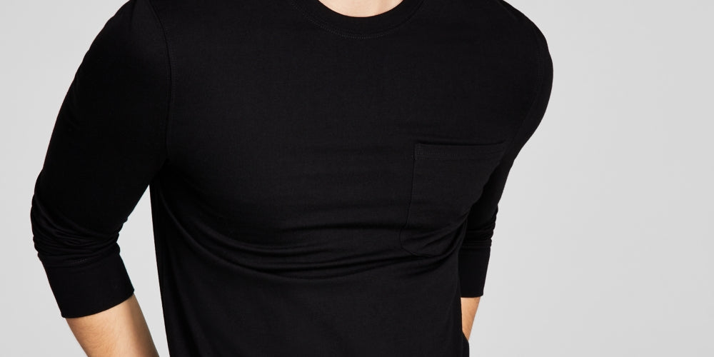 And Now This Men's Pocket Long Sleeve T-Shirt Black Size X-Large