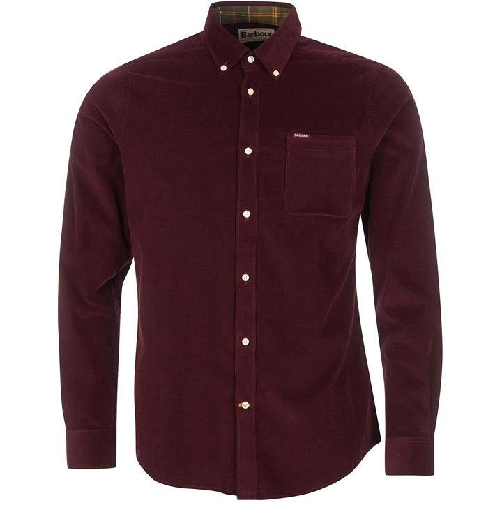 Barbour Men's Ramsey Tailored Fit Corduroy Shirt Red Size Small