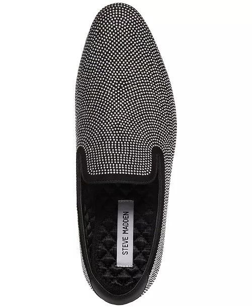 Steve Madden Men's Mezoryz Stud Smoking Slipper Black/silver