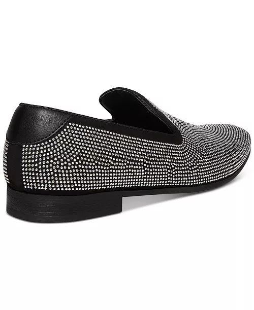 Steve Madden Men's Mezoryz Stud Smoking Slipper Black/silver