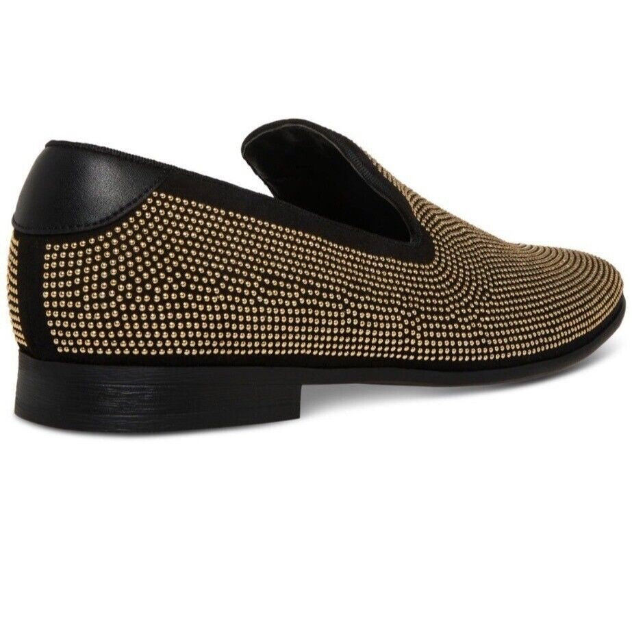 Steve Madden Men's Mezmoryz Stud Smoking Slipper Black/gold