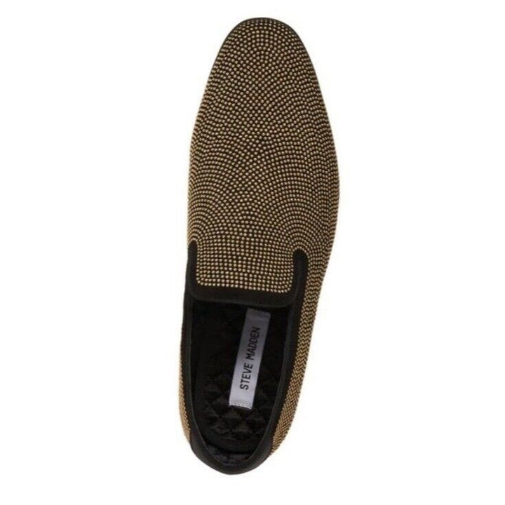 Steve Madden Men's Mezmoryz Stud Smoking Slipper Black/gold