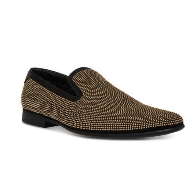 Steve Madden Men's Mezmoryz Stud Smoking Slipper Black/gold