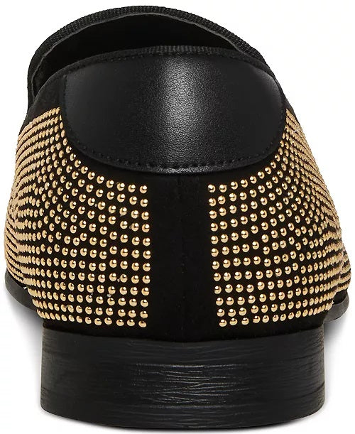 Steve Madden Men's Mezmoryz Stud Smoking Slipper Black/gold