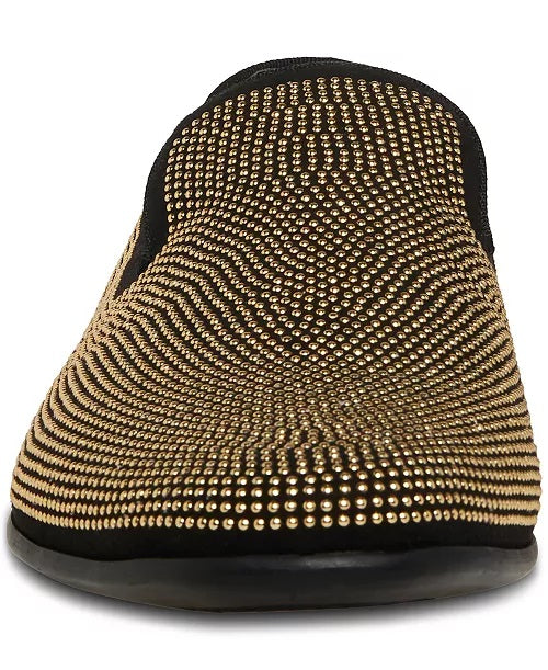 Steve Madden Men's Mezmoryz Stud Smoking Slipper Black/gold