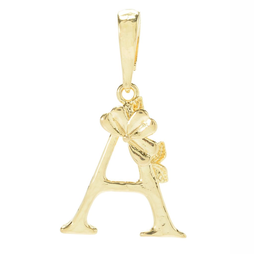 Toscana Italiana Choice of Plating Botanical Floral Initial Enhancer Bail Pendant
