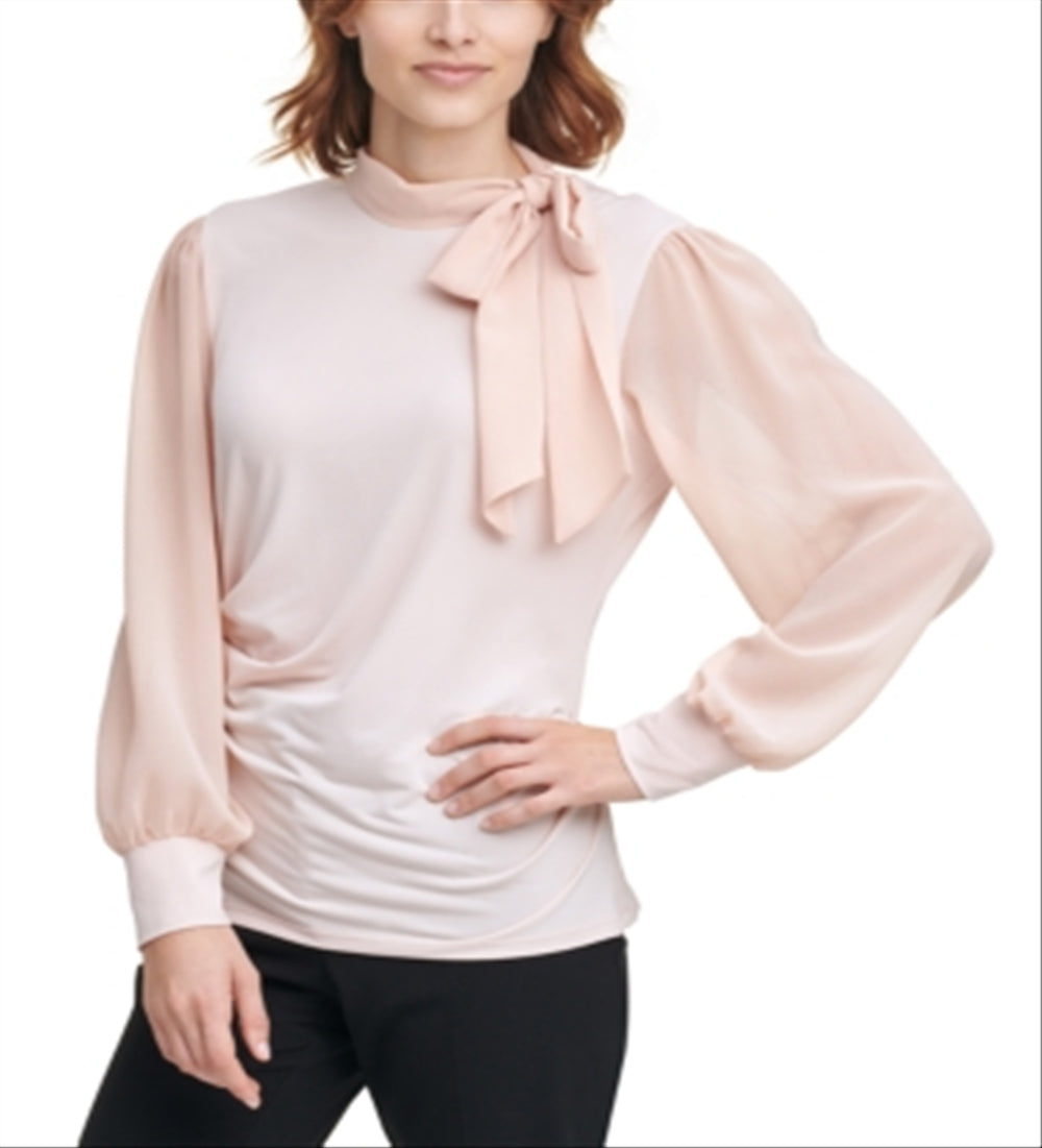 Calvin Klein Side-Tie Blouse Pink Size S