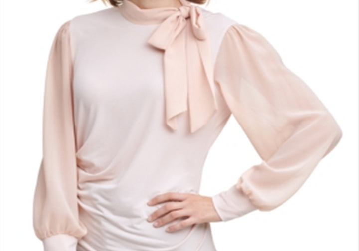 Calvin Klein Side-Tie Blouse Pink Size S