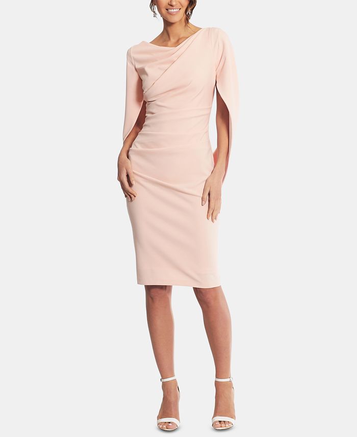 Betsy & Adam Women's Caped Sheath Dress Pink Size 4 Petite