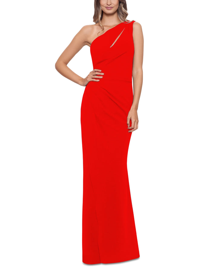 Betsy & Adam Women's One Shoulder Cutout Gown Red Size 4