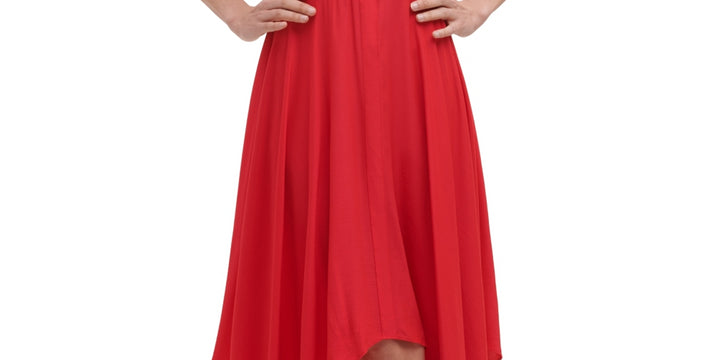 Kensie Women's Handkerchief Hem Midi Dress Red Size 10