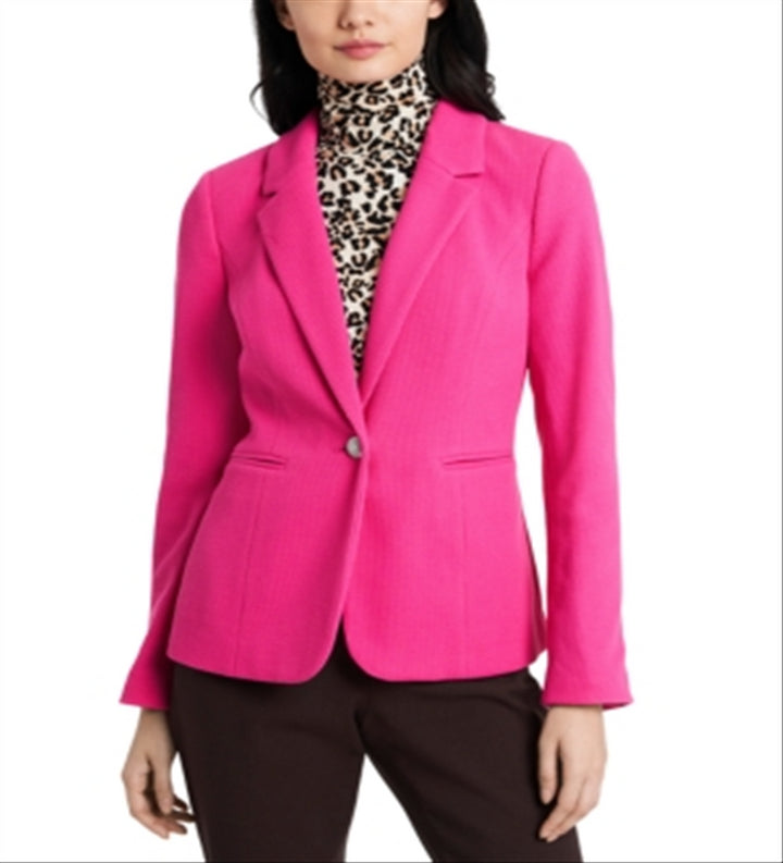 Riley & Rae Women's Harlow Striped Lining Blazer Pink