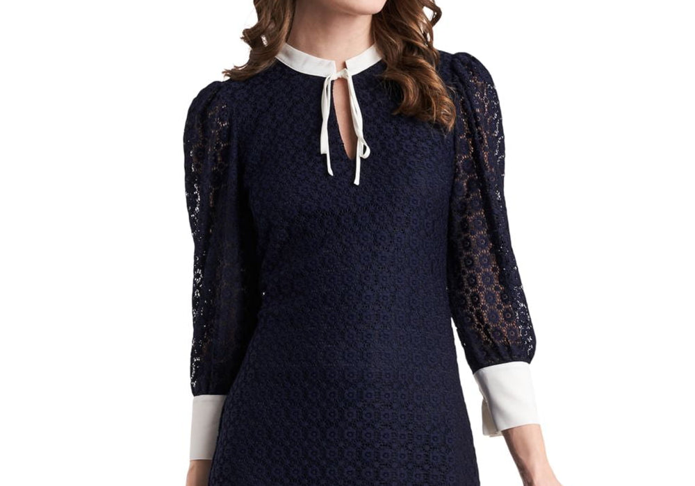 Riley & Rae Leyla Lace Dress Preppy Navy Blue Size L