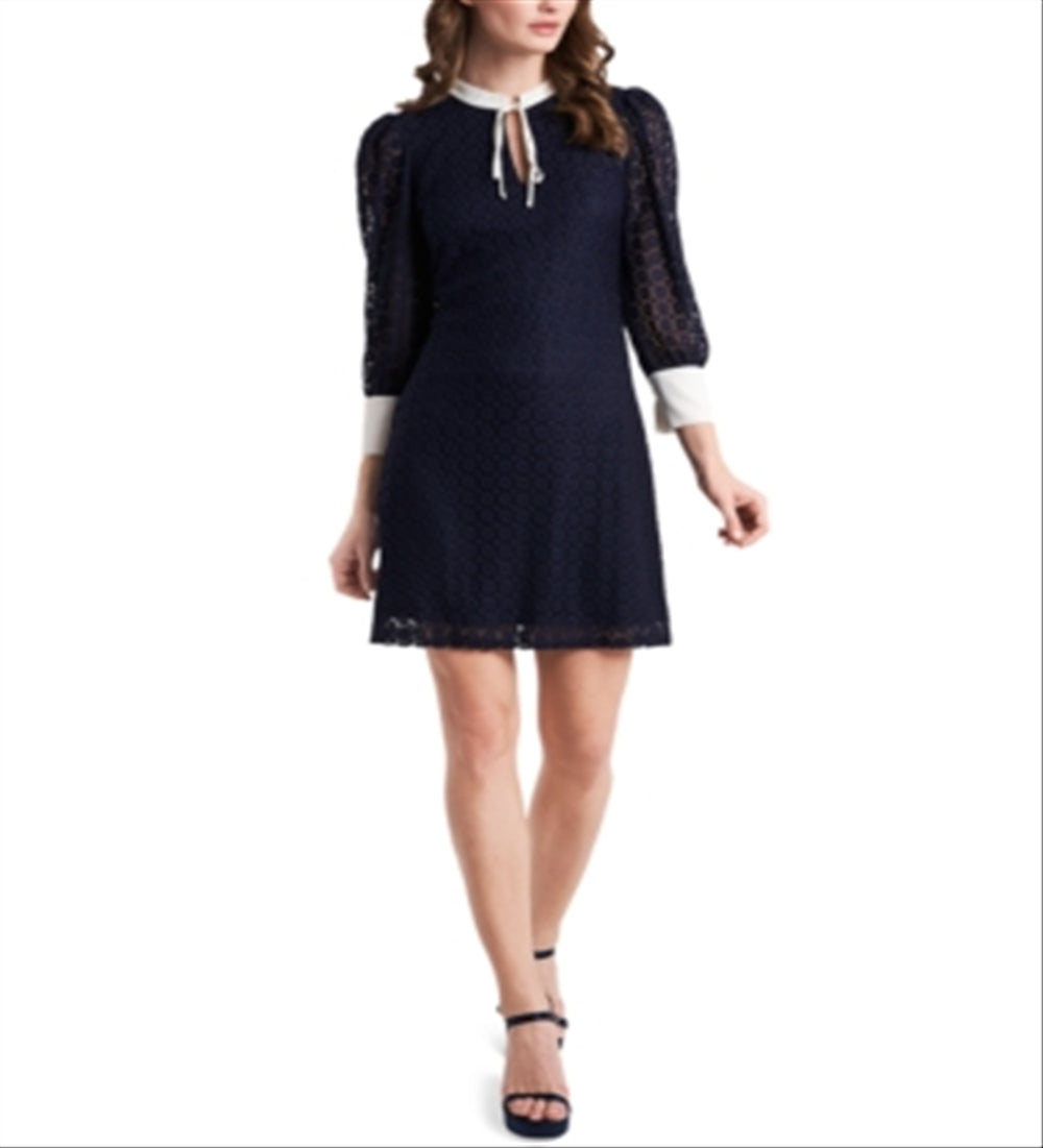 Riley & Rae Leyla Lace Dress Preppy Navy Blue Size L