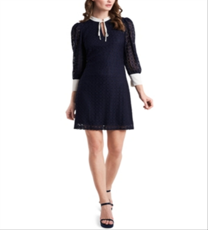 Riley & Rae Leyla Lace Dress Preppy Navy Blue Size L